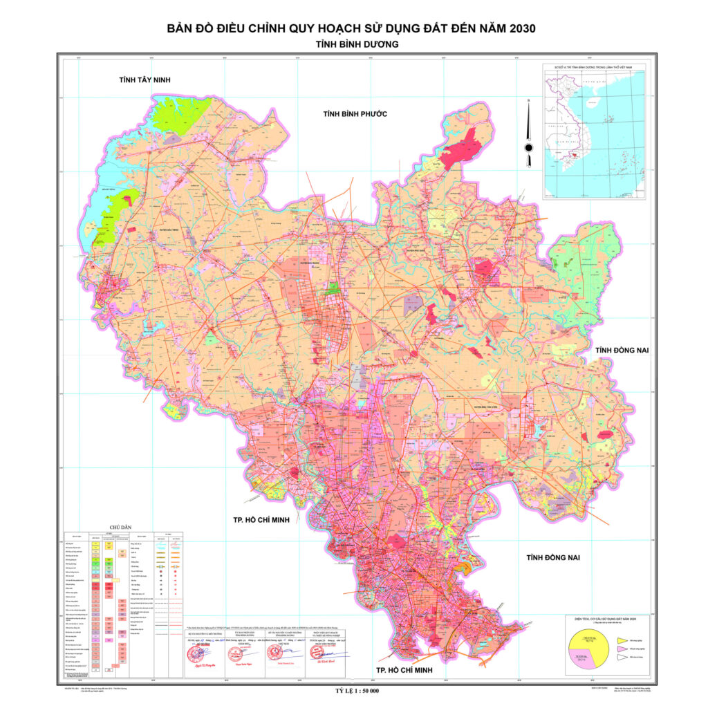 Bản đồ quy hoạch tỉnh Bình Dương về sử dụng đất