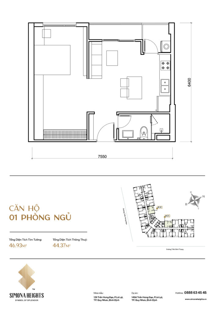 Căn hộ 1pn simona heights
