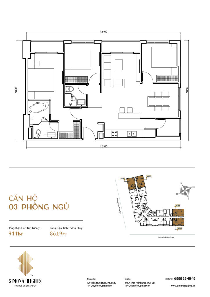 Căn hộ 3pn simona heights
