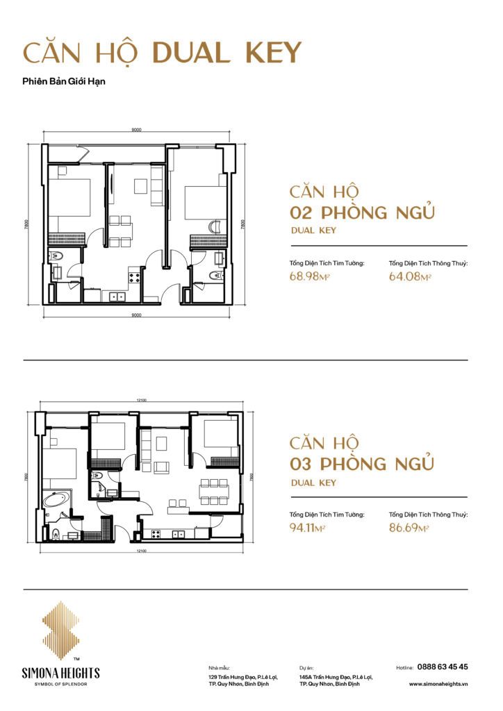 Thiết kế căn hộ Dual – Key Simona Heights
