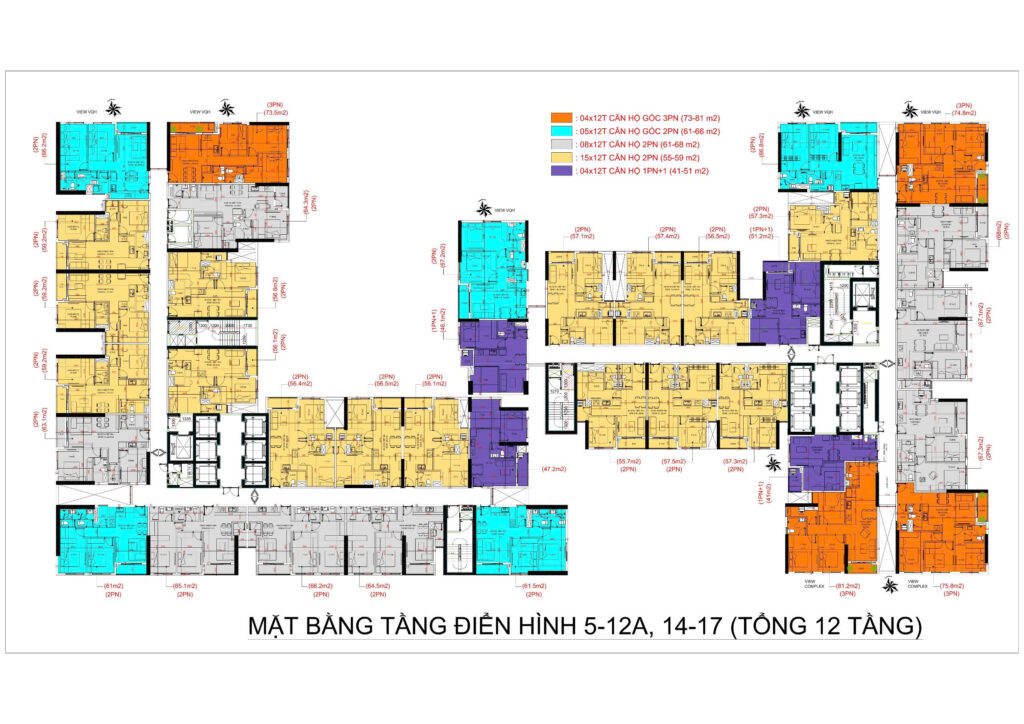 Mặt bằng căn hộ fpt 3